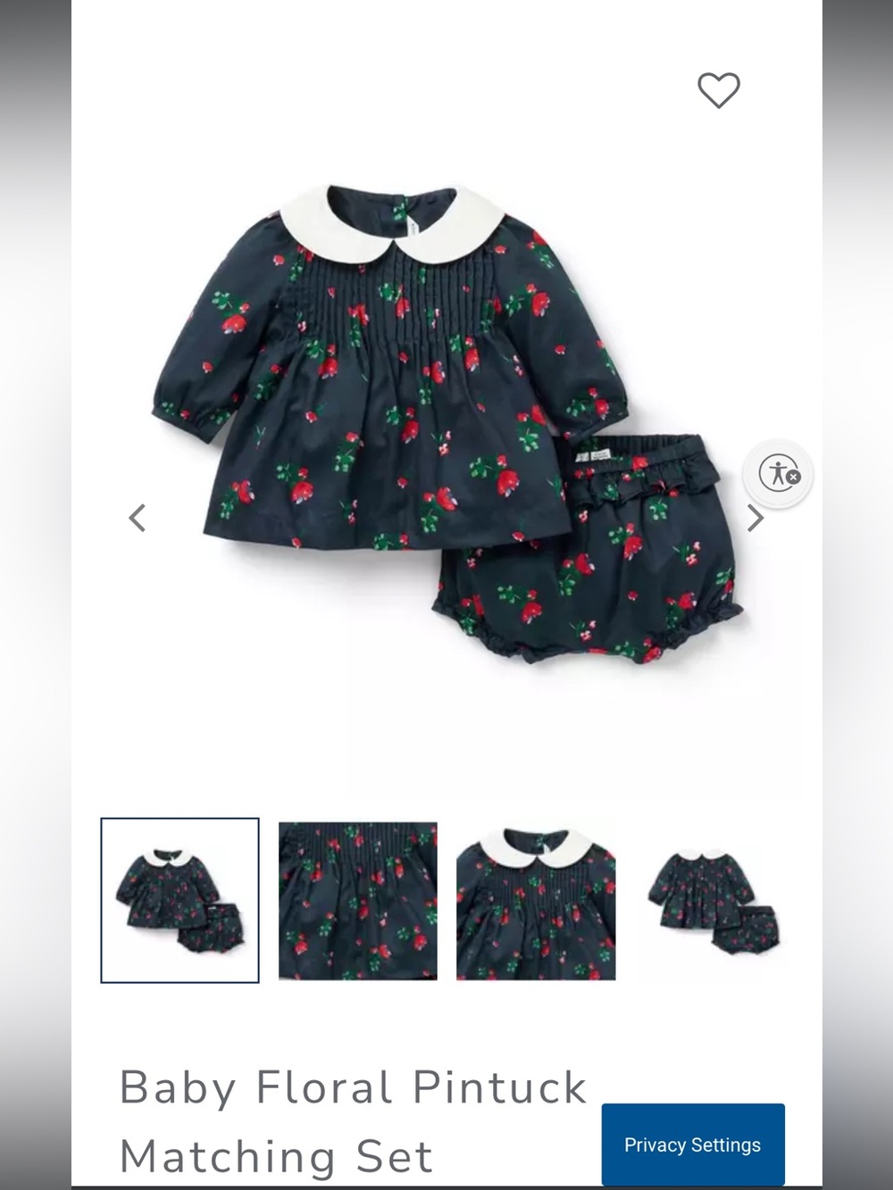 Janie and Jack Floral Pintuck Set